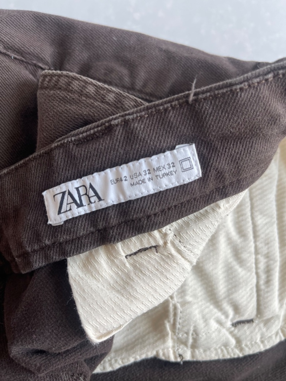Zara Dark Brown Chino Pants Men’s Size 32 - Picture 5 of 8